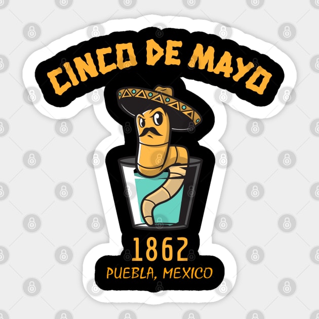 Cinco de Mayo celebration Puebla 1862 Sticker by All About Nerds